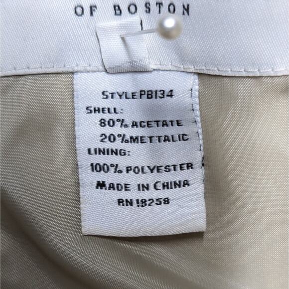 Priscilla Of Boston Dress Women Sz 12 Gold On Gold Semi-Formal Jacquard Pleated - Picture 11 of 15